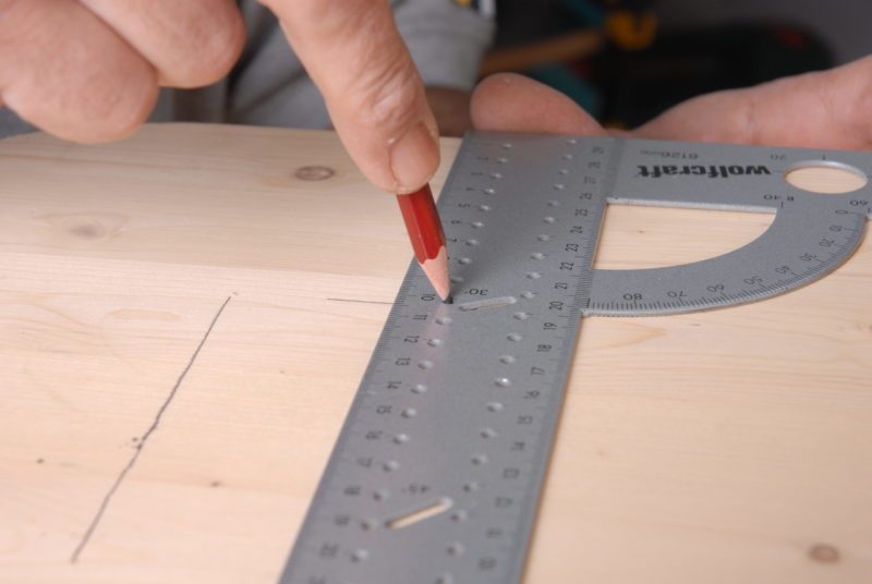 mesa baja madera medición